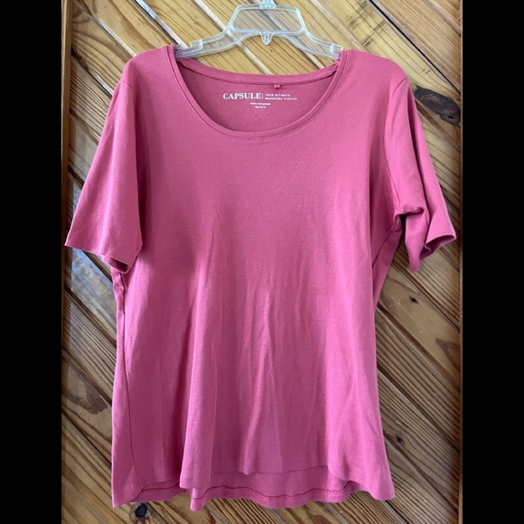 Size 16/18 rose colored CAPSULE your ultimate wardrobe staples short sleeve tee - Picture 1 of 3